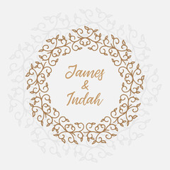 hand drawn leaf floral mandala design for wedding invitation