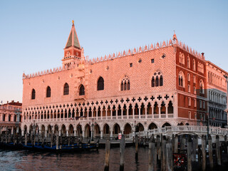 Fototapeta na wymiar Doge's Palace or Palazzo Ducale in Venice, Italy, Exterior Facade