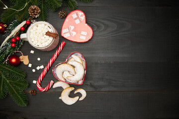 Heart shaped Gift box full of Traditional German or Austrian Vanillekipferl vanilla kipferl cookies