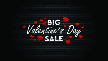 Big Valentine’s Day  sale background template.