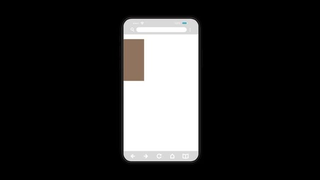 Smartphone template popping up animation (4K) | No background