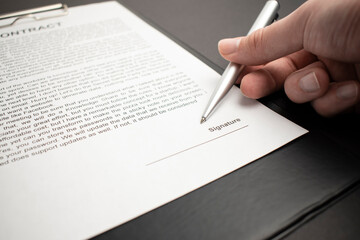 Legal contract signing - buy sell real estate contract