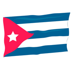 Cuba flag banner, flat vector illustration isolated on white background. Cuban national symbol.