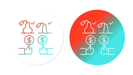 Double auction. Two icons for web design