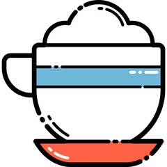 Cup Of Coffee Flat Icon Isolated On White Background