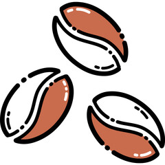 Coffee Beans Flat Icon Isolated On White Background