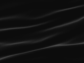 Abstract black wave background. Dark rippled cloth.