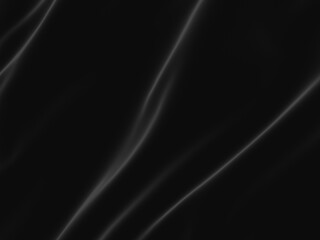 Abstract black wave background. Dark rippled cloth.