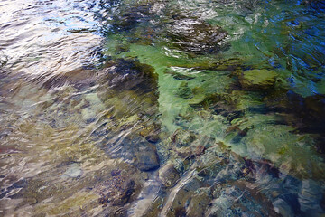 transparent water stones bottom texture, abstract aqua background nature