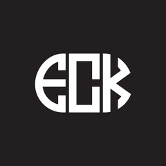 ECK letter logo design on black background. ECK creative initials letter logo concept. ECK letter design.