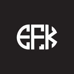 EFK letter logo design on black background. EFK creative initials letter logo concept. EFK letter design.