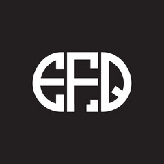 EFQ letter logo design on black background. EFQ creative initials letter logo concept. EFQ letter design.