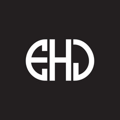 EHJ letter logo design on black background. EHJ creative initials letter logo concept. EHJ letter design.