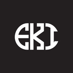 EKI letter logo design on black background. EKI creative initials letter logo concept. EKI letter design.