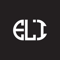 ELI letter logo design on black background. ELI creative initials letter logo concept. ELI letter design.