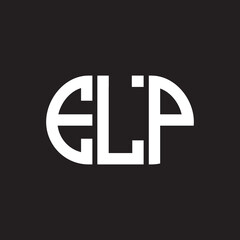 ELP letter logo design on black background. ELP creative initials letter logo concept. ELP letter design.