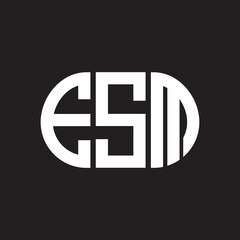 ESM letter logo design on black background. ESM creative initials letter logo concept. ESM letter design.