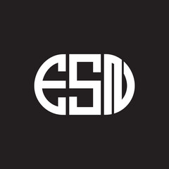esn letter logo design on black background. esn creative initials letter logo concept. esn letter design.