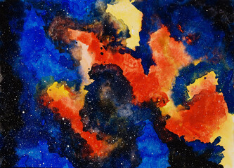 Space cosmos abstract watercolor background 