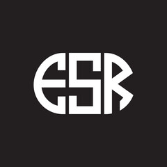 ESR letter logo design on black background. ESR creative initials letter logo concept. ESR letter design.