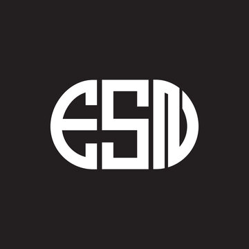 esn letter logo design on black background. esn creative initials letter logo concept. esn letter design.