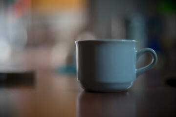 Defocused background of cup with blur background