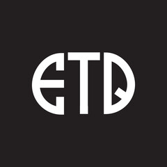 ETQ letter logo design on black background. ETQ creative initials letter logo concept. ETQ letter design.