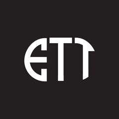 Obraz premium ETT letter logo design on black background. ETT creative initials letter logo concept. ETT letter design.