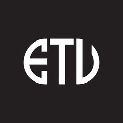 ETU letter logo design on black background. ETU creative initials letter logo concept. ETU letter design.