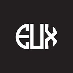 EUX letter logo design on black background. EUX creative initials letter logo concept. EUX letter design.