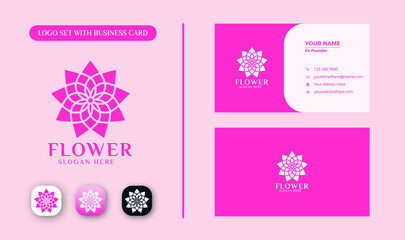 Flower logo with business card