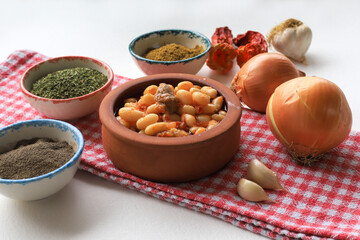 Turkish foods dried bean (kuru fasulye)