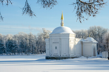 Turkish bath in winter Catherine Park, Tsarskoye Selo (Pushkin), Saint Petersburg, Russia