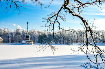 Alexander park in winter, Pushkin (Tsarskoe Selo), St. Petersburg, Russia