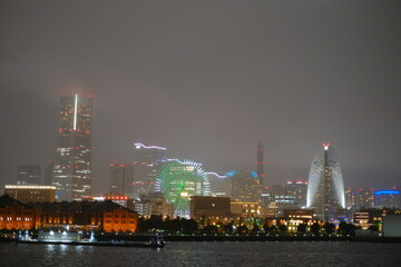 Fototapeta premium country skyline at cloudy night 