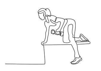 beautiful woman lifting dumbbells doing weight activities in gym