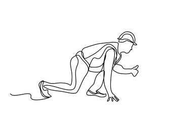 a civil engineer checks the ground and approves the blueprint project