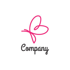 butterfly love line logo design