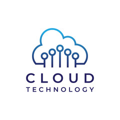 Obraz premium cloud technology logo design