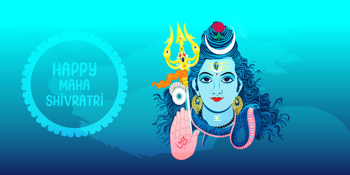 Happy Maha shivratri Greeting Card Design 