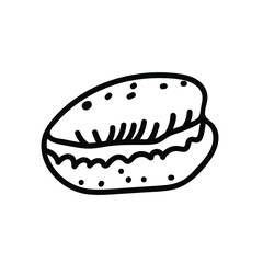 Vector simple illustration with Shell on white isolated background.Ocean,Summer underwater animal hand drawn in doodle style.Design for postcards,stickers,packages,social media,web,coloring.