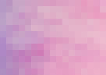 Lilac-pink background. Texture from light and dark pink squares. Abstract art pattern of square pixels. A backing of mosaic pink squares, space for your design or text. Vector illustration