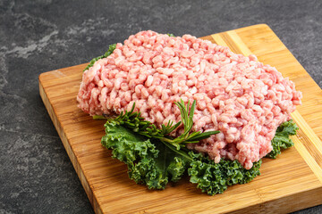 Raw pork minced meat for cooking