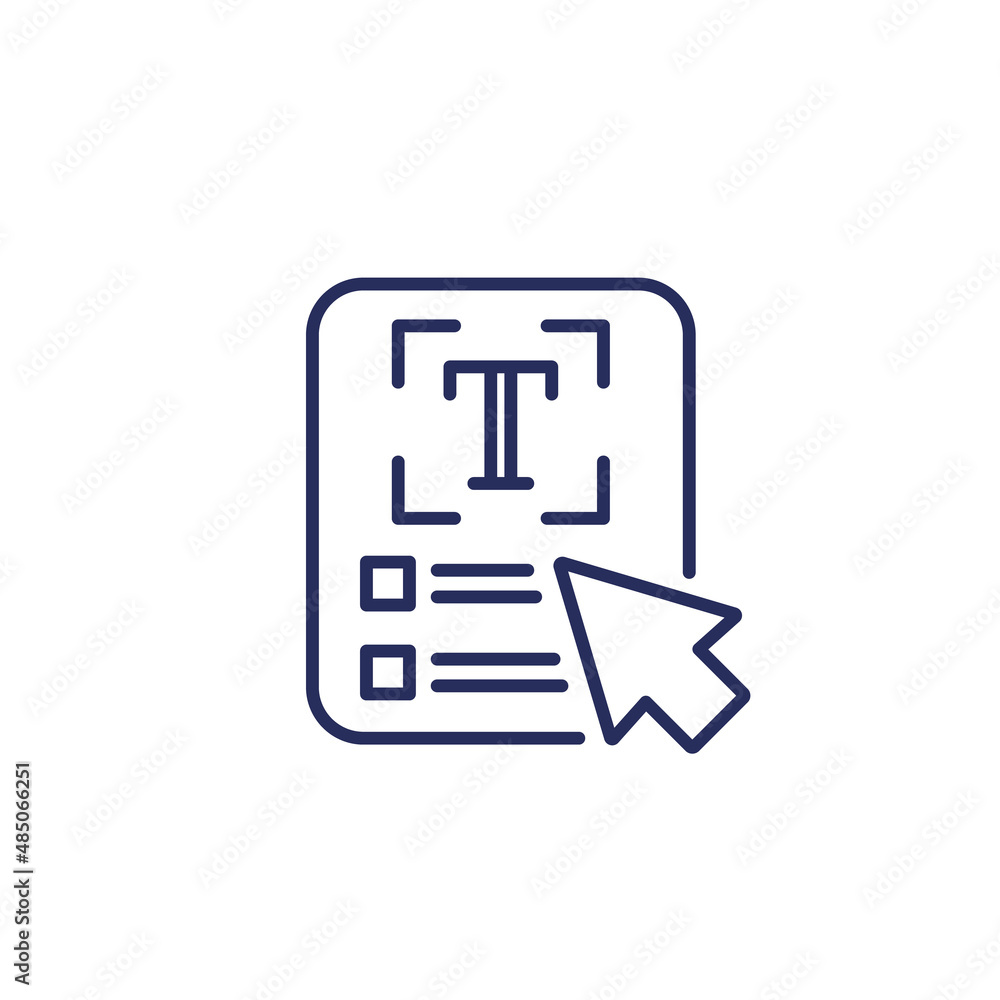 Poster text scan line icon on white