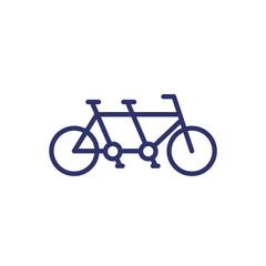 Fototapeta premium tandem bike, bicycle line icon