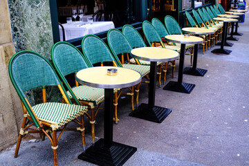 French restaurant - chairs in the row - 485066254
