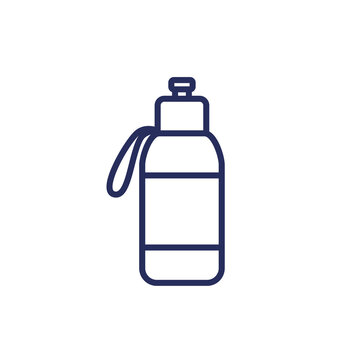 Reusable bottle for water line icon