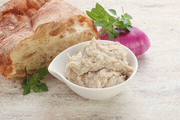 Jewish traditional cuisine herring mousse Forsmak