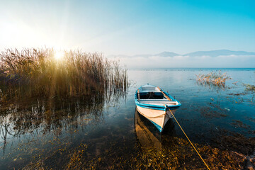 Spectacular view of Lake Sapanca in Turkey. Lake Sapanca is a fresh water lake in Turkey. Autumn time season.