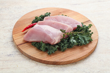 Raw turkey steak for grill